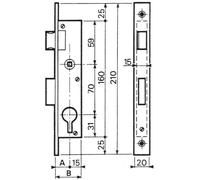Serrure monopoint à larder profil étroit pour monobloc coffre standard 42mm axe 27mm droite - BRICARD – 5368045