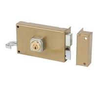 Serrure monopoint en applique ALPHA cylindre rond horizontal tirage droite - BRICARD - 350110 Noir G