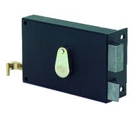Serrure monopoint en applique horizontale à tirage noire droite 140 x 88 mm carré 7 mm JPM 124000-01-1Y