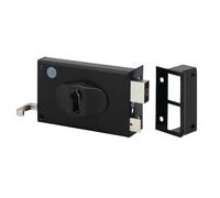 Serrure monopoint en applique - METALUX - FE97701070 - 1 point - Acier cambré époxy noir - Multi-entraxe, empennage universel