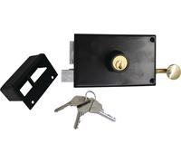 Serrure monopoint en applique VEGA horizontale à tirage cylindre 45 mm gauche pour grille JPM 130300-01-2A