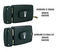 Serrure en applique horizontale - à tirage - à cylindre - G - Freelox JPM