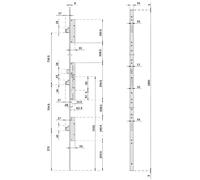 Serrure multipoint 3 points - Generique - Têtière filante - Standard - Mat - Européen - Encastrée