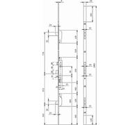 Iseo Serrure multipoints Electa 3 points Axe 35 mm Têtière U inox 1860x24x6