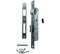 Serrure portail battant - Axe 20 mm - Entraxe 70mm - Chromée + gâche G