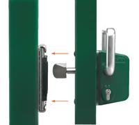 LOCINOX LSKZ4040U2LZILVVSZS Serrure de porte coulissante LSKZ40U2L pour tube carré de 40 mm en aluminium argenté