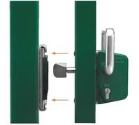 LOCINOX LSKZ4040U2LZILVVSZS Serrure de porte coulissante LSKZ40U2L pour tube carré de 40 mm en aluminium argenté