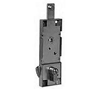 Serrure pour basculante/garage, sans cylindre, entraxe 70 mm, avec levier de déverrouillage anti-effraction