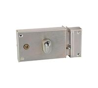 Serrure pour grille et portail Vachette réf 187 verticale à fouillot acier vernie
