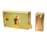 Serrure pour grille et portail Vachette réf 187 verticale à fouillot acier vernie G