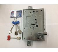 Serrure pour porte blindée SECUREMME double carte série 25 cœurs SECURMAP anti-manipulation entrée t poignée 63 mm droite à pousser entraxe 28 mm
