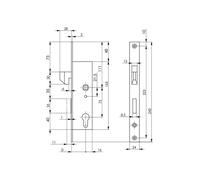 Serrure pour porte coulissante à cadre tubulaire AMF 8331 PZW 35mm - 17293