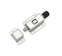 Serrure pour porte coulissante de style grange, Boulons de serrure porte en argent 304 SS, coulissante 4 pouces, boulon baril 2 à 8, clôture fenêtre 0,05(304 brushed)
