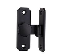 Serrure pour porte coulissante de style grange, Boulons de serrure porte, verrou coulissant en acier inoxydable noir for et fenêtre d'armoire(Black)