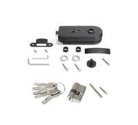 Emuca - Serrure pour porte en verre avec cadre, cylindre avec clés, pour porte en verre 8-12mm, acier et aluminium, peint en noir