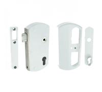 Serrure pour portillon bois/PVC/alu - à pêne demi-tour - Modulox - blanc TIRARD