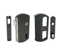 Serrure pour portillon bois/PVC/alu - à pêne demi-tour - Modulox - noir TIRARD
