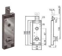 Serrure pour volet basculant à cylindre fixe rond à double profil 8651 - (8651.000)