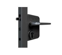 Serrure Ral 9005 Noir - portail battant béquille + cylindre - profil 30 à 50 - LAKQ3030 U2L