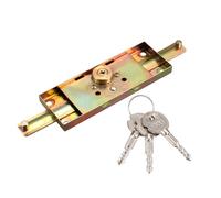 Serrure SOURCING MAP 28,1cm Longueur verrouillée pour porte à volet roulant garage entrepôt magasin 3 Clés croisées Doré 1Pcs