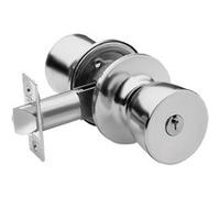 Serrure tubulaire 3500/60-70 TESA cylindre extérieur bouton intérieur - Chromé mat - axe 70 mm - 3500U0CM