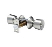 V6526 Serrure tubulaire 63,5 mm bouton tulipe inox/laiton
