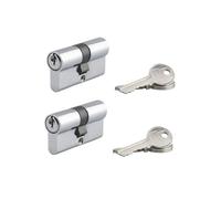 Serrurerie de Picardie, Cylindre Ecopro, Double Entrée, 30 x 30 mm, Nickel | Double entrée, finition nickel, 3 clés fournies par cylindre, protection anti-arrachement, installation facile
