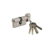 Serrurerie de Picardie, Cylindre Tiger 6, Bouton, 40Bx30 mm, Nickel, 5 Clés | Protection anti-perçage, anti-arrachement, cylindre à bouton, finition nickel, 5 clés de sécurité incluses