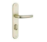 SERRURERIE DE PICARDIE - Ensemble de Poignées pour Salle de Bain et Toilette Maia - Aluminium - Fermeture à Condamnation - Design Élégant - Carré 7 mm - Entr'Axes 195 mm - F2 Champagne
