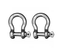 Serrures à manille à anneau d'arc 0,5T-55T D, manilles de levage robustes, matériau en acier allié, for le gréement, le transport, maillon de chaîne en acier(0.75T-2pack)