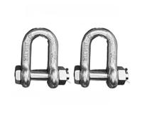 Serrures à manille à anneau en D 1T-55T, manilles de levage robustes avec écrou, matériau en acier allié, for le gréement, le transport, maillon de chaîne en acier(2t 2pack)