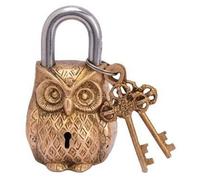 Serrures anciennes en laiton, design hibou, fabriquées à la main, dimensions : 13x7x4 cm
