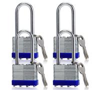 Serrures de sécurité pour extérieur, diamètre 40 mm, lot de 4, à clé unique, avec 8 clés, couleur bleue
