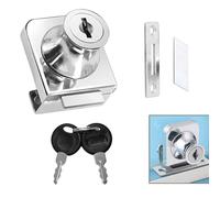 Serrures De Vitrine, Serrure En Alliage De Zinc Sans Perçage Avec 2 Clés, Serrure Armoire Antirouille, Pour Porte En Verre De 5-8MM, Pour Maison Et Magasins