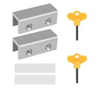 Serrures Fenêtre Coulissantes, 2/4 Ensembles de Bloque Porte Coulissante, Verrou Baie Coulissante Réglable en Acier Inoxydable, avec Clés et Entretoise Antidérapante pour Fenêtres Haut et Bas