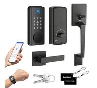 Serrures Intelligentes pour Porte avec Poignée, Sans ontrôle par APP | Serrure de Porte Intelligente à Empreinte Digitale, Clavier Tactile, Compatible Apple Watch, Ouverture en 1 Touche