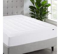 SERTA ComfortSure Housse de Matelas matelassée Respirante élastique à Carreaux avec Poche de 45,7 cm de Profondeur pour Toutes Les Saisons, Blanc, lit jumeau XL