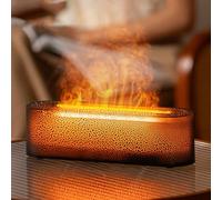 Sertay Diffuseur sans Eau, Humidificateur De Bureau À Flamme 7 Couleurs avec Synchronisation À 3 Vitesses Et Fonction D'Arrêt Automatique, Adapté Aux Bureaux, Chambres, Salons, Cuisines, Etc.