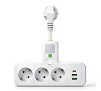 Sertay Multiprise Design Prises, Prise Multiple Murale avec USB Encastrable et Interrupteur Individuel, Prise Multiple Murale, Multiprise Polyvalente pour Bureau Travail Cuisine Maison