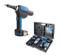 Sertisseuse sur batterie ELEMENT 8 pour inserts Ø 3 à 8mm coffret avec 2 batteries 18V li-ion 2.0 AH, nez et tirants