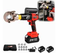 Sertisseuse Coupe-CâBle Sans Fil 2-En-1,7 Tonnes 2in1kit | 11 Matrices MéTriques, Coupe CâBle Armé Compatible 15 Mm Et Mallette Pour Chantiers Et TéLéCommunications