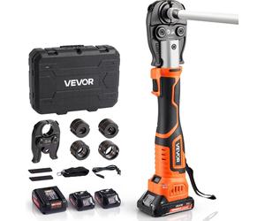 Sertisseuse VEVOR, kit d'outil à sertir sans fil 18 V, pour tubes en plastique PEX & aluminium - avec mâchoires TH16, TH20, TH26 & TH32, 2 batteries 2 Ah, chargeur rapide & sac de transport
