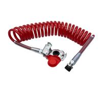 SERTPLAS Bobine d'air/Bobine d'air comprimé/Tuyau flexible ROUGE + Tête de raccord M22 x 1,5, Bobine d'air pour l'alimentation en air entre camions/véhicules utilitaires et semi-remorques/remorques