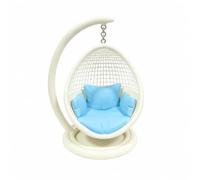 SERUCARY Chaise Penntif Miniature Structure en Résine Peinte Main Coussin Bleu pour Décoration Poupée Adapté aux Maqutes Photographies, 1 30