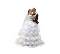 SERUCARY Figurine Couple Résine Sculpture Mariage Décoration Tendre Gâteau Pièce Unique Cadeau Souvenir Peint à la Main Adaptée au Mariage Anniversaire Réception Décoration d'Intérieur, A