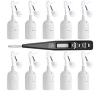Seruno Lot de 10 Douille de Lampe E27 avec Fil, pour Chantier/Rénovation, Avec Testeur de Tension, Blanc