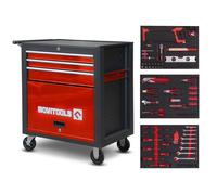 Servante d atelier 3 tiroirs + espace de rangement + accessoires - Movitools