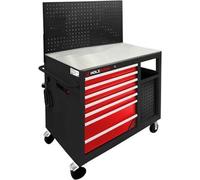Servante d’atelier multifonction 3680W – WW1000Multi – 7 tiroirs – Multiprise – Charge 350 kg – Plan inox
