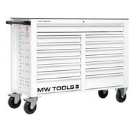 Servante d'atelier 15 tiroirs blanche XXL 1415 mm robuste en acier soudé verrouillable roues ø125 mm MW Tools GW115W