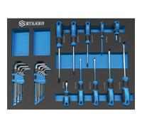 Servante d'atelier 7 tiroirs composée de 147 outils - modules mousse STILKER - 83932